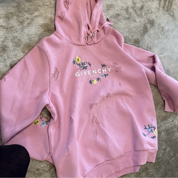 Givenchy floral embroided logo hoodie